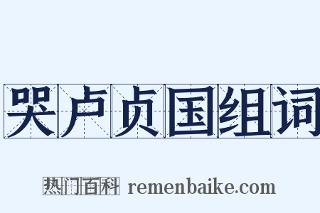 哭卢贞国组词是什么意思的图片